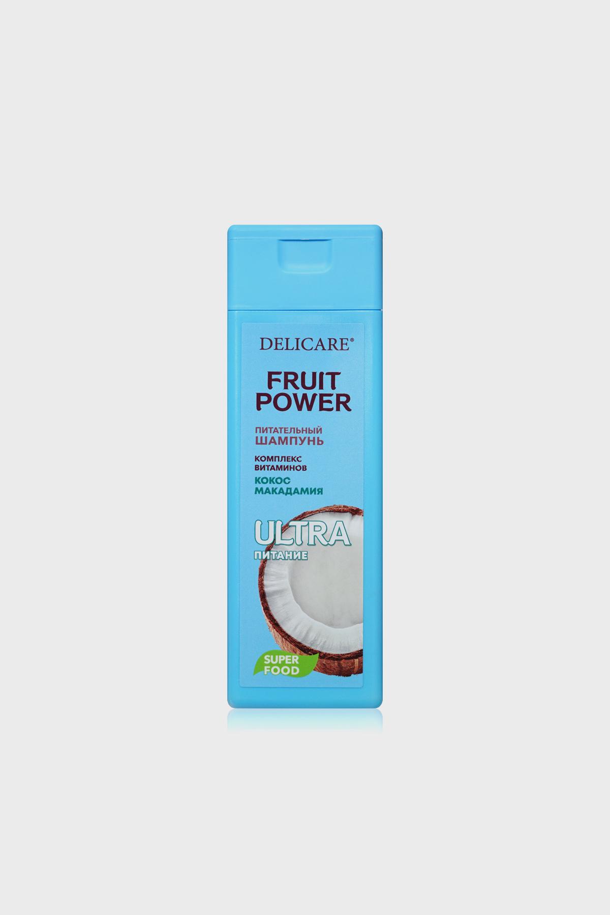 Шампунь для волос «Кокос», «Питание и гладкость», Fruit Power, Delicare, 125 руб. («Улыбка радуги»)