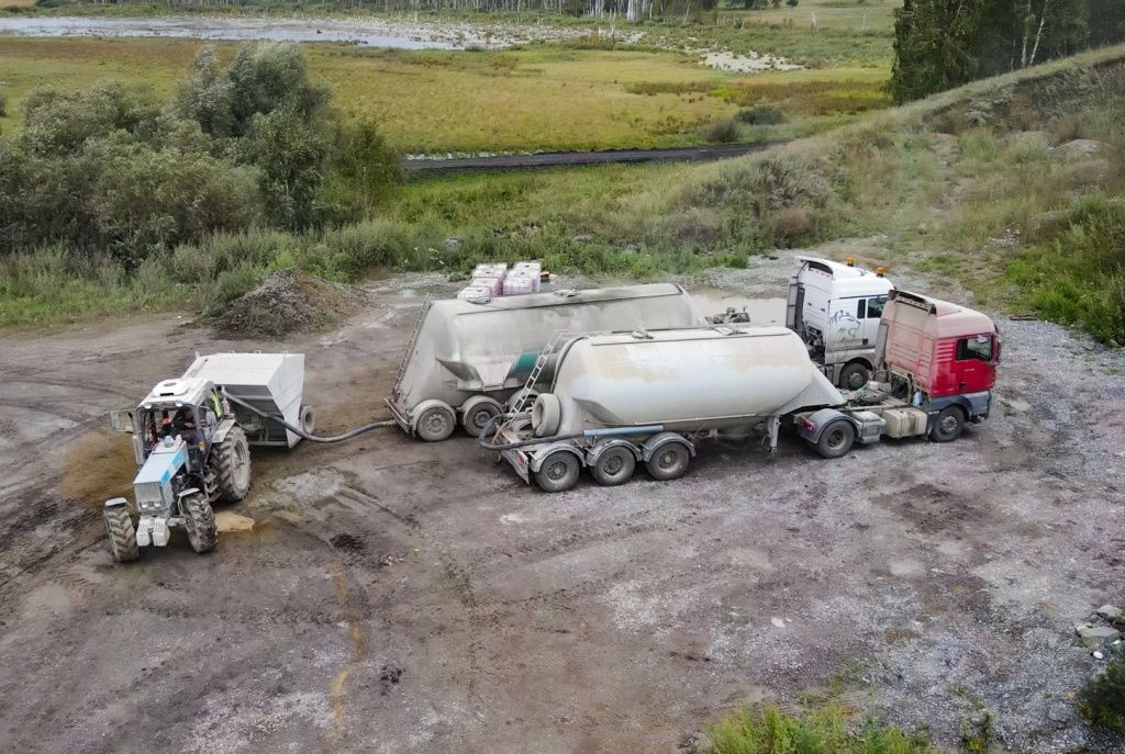 Для дороги в Черепановском районе использовано&nbsp;25 цементовозов золы-уноса с ТЭЦ-5