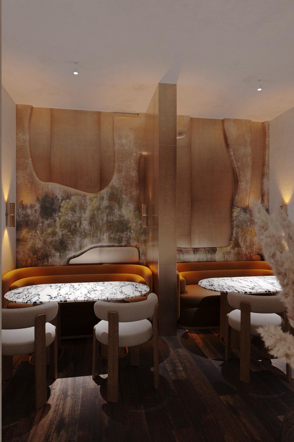 Интерьер кальянной сети «Мята»