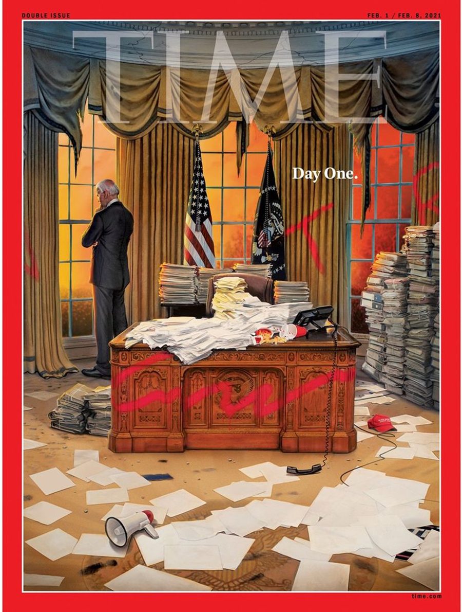 Time поместил на обложку погром в Овальном кабинете и Байдена. Фото