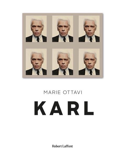 Обложка книги &laquo;Карл&raquo; Мари Оттави с паспортными портретами Карла&nbsp;Лагерфельда