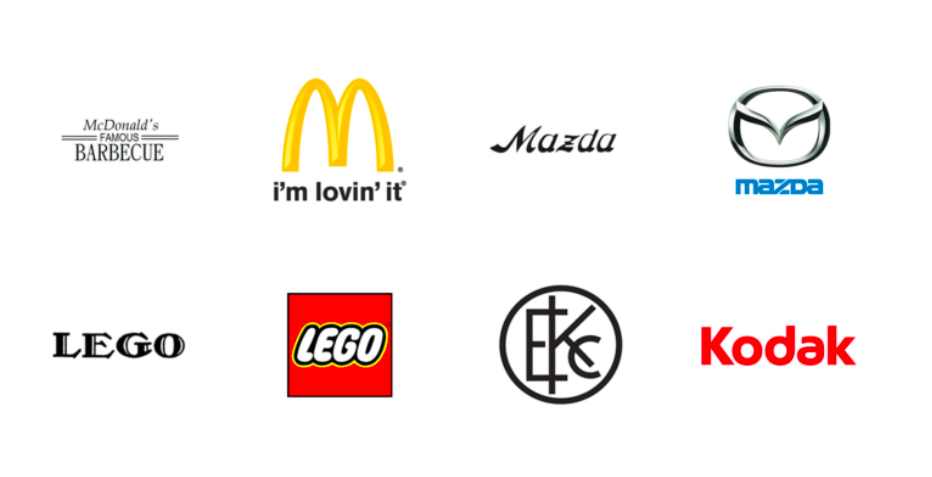 Логотипы брендов до и после рестайлинга