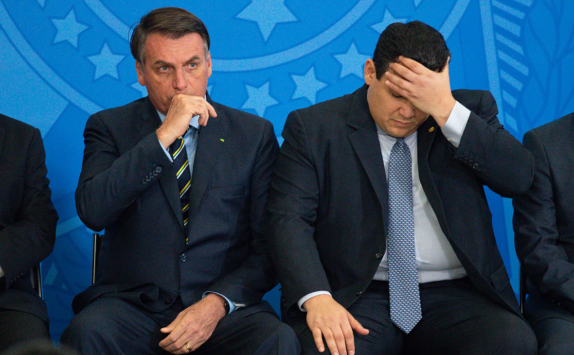Президент Бразилии Жаир Больсонаро и Дави Алколумбре