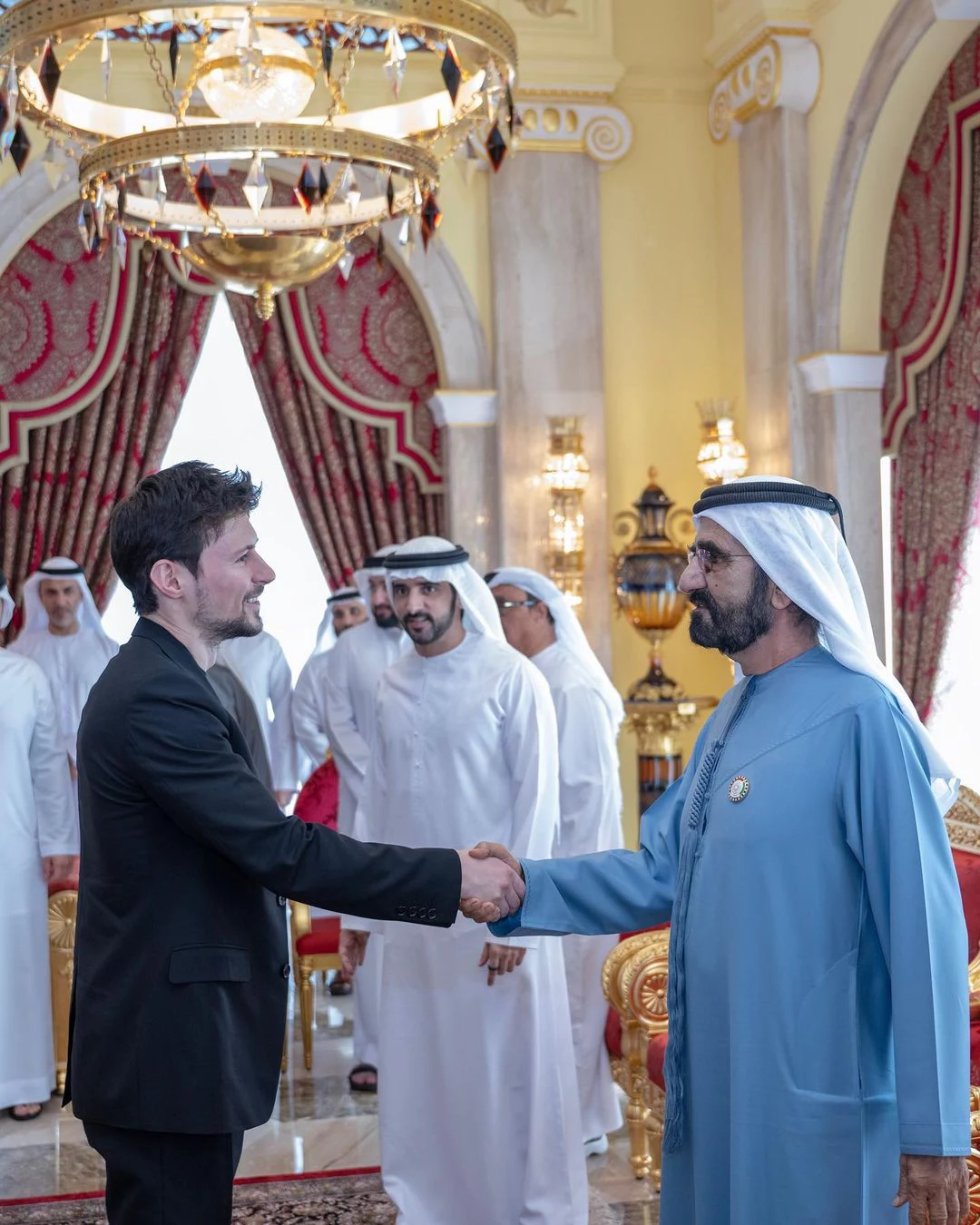 Павел Дуров и шейх Дубая&nbsp;Мохаммед ибн Рашид Аль Мактум на встрече 11 января 2023 года