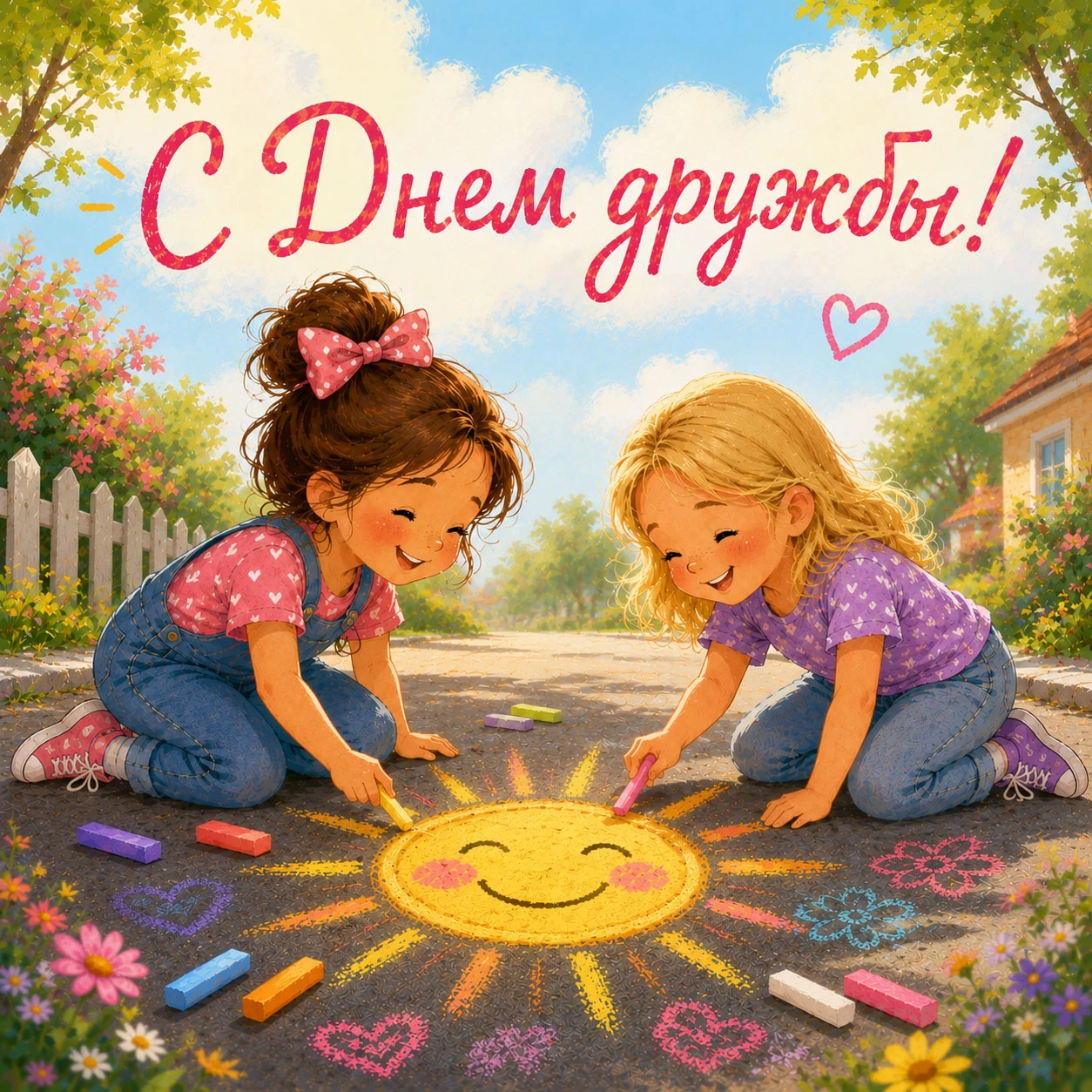 Яркая открытка ко Дню дружбы
