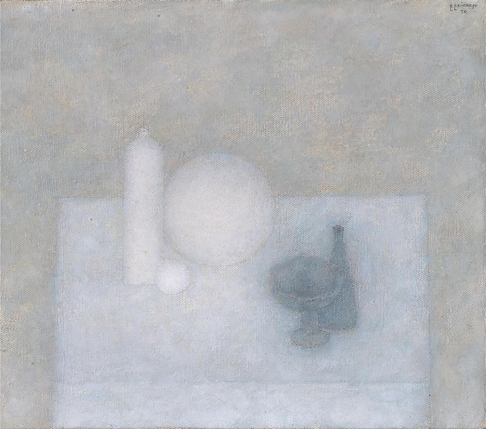 Владимир Вейсберг, &laquo;Две серые вазочки и белая бутылка&raquo;, 1970
