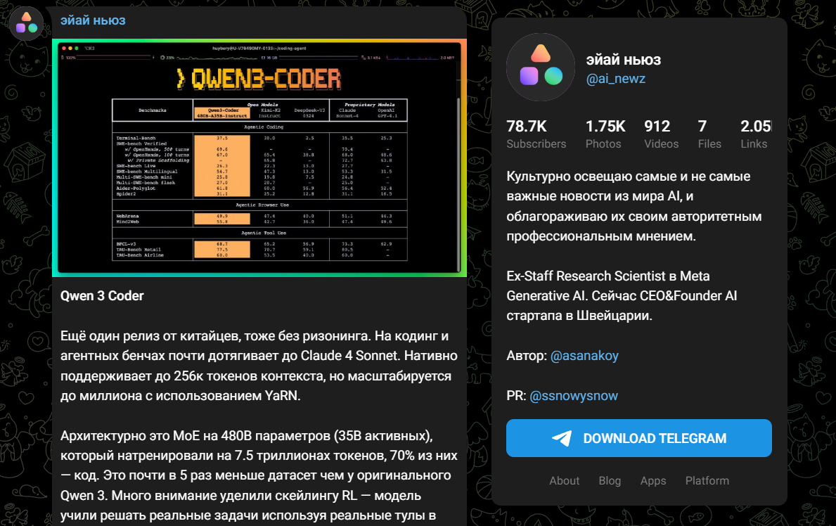 Телеграм-канал &laquo;Эйай ньюз&raquo;