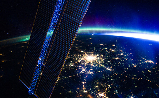 Вид Москвы с Международной космической станции