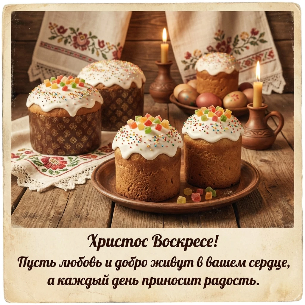 Открытки с Пасхой-2026 для родных и близких