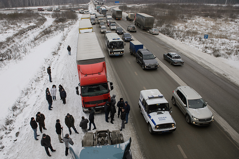 Массовая акция протеста дальнобойщиков в Екатеринбурге
&nbsp;
