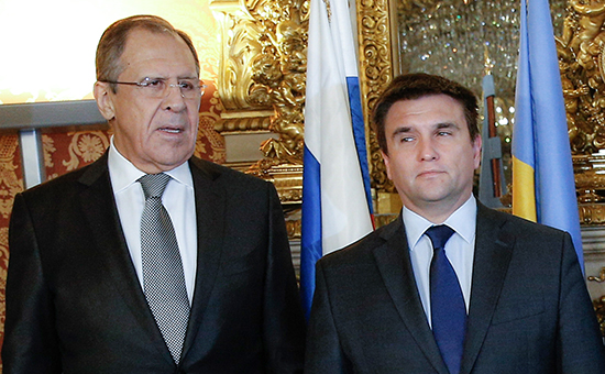 Министр иностранных дел России Сергей Лавров и министр иностранных дел Украины Павел Климкин (слева направо)