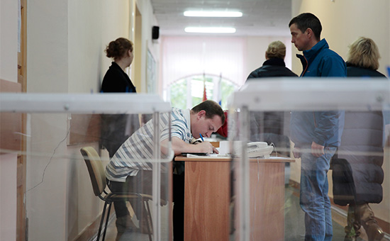 На одном из избирательных участков Москвы в единый день голосования


