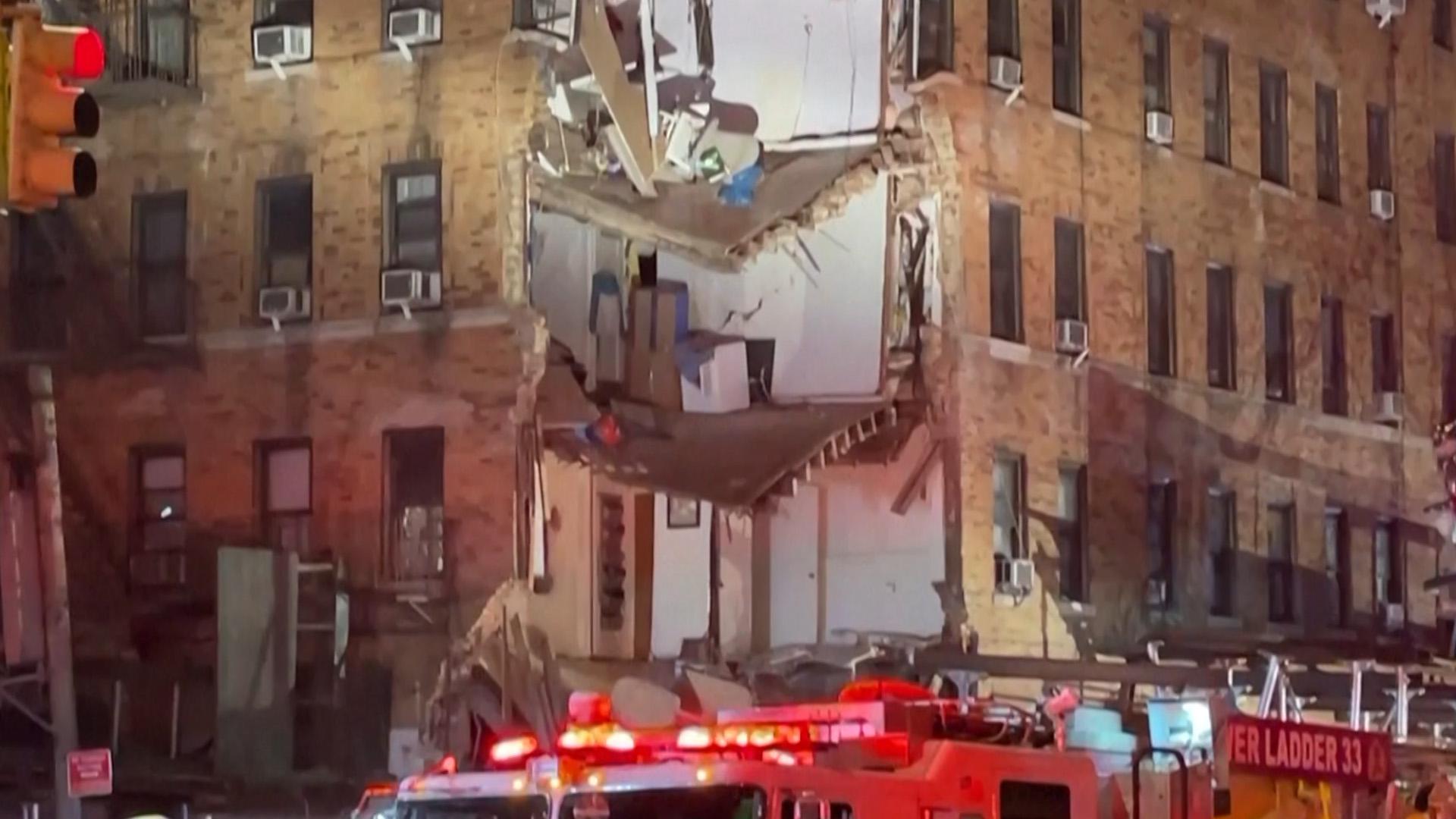 Шестиэтажный жилой дом частично обрушился в Нью-Йорке