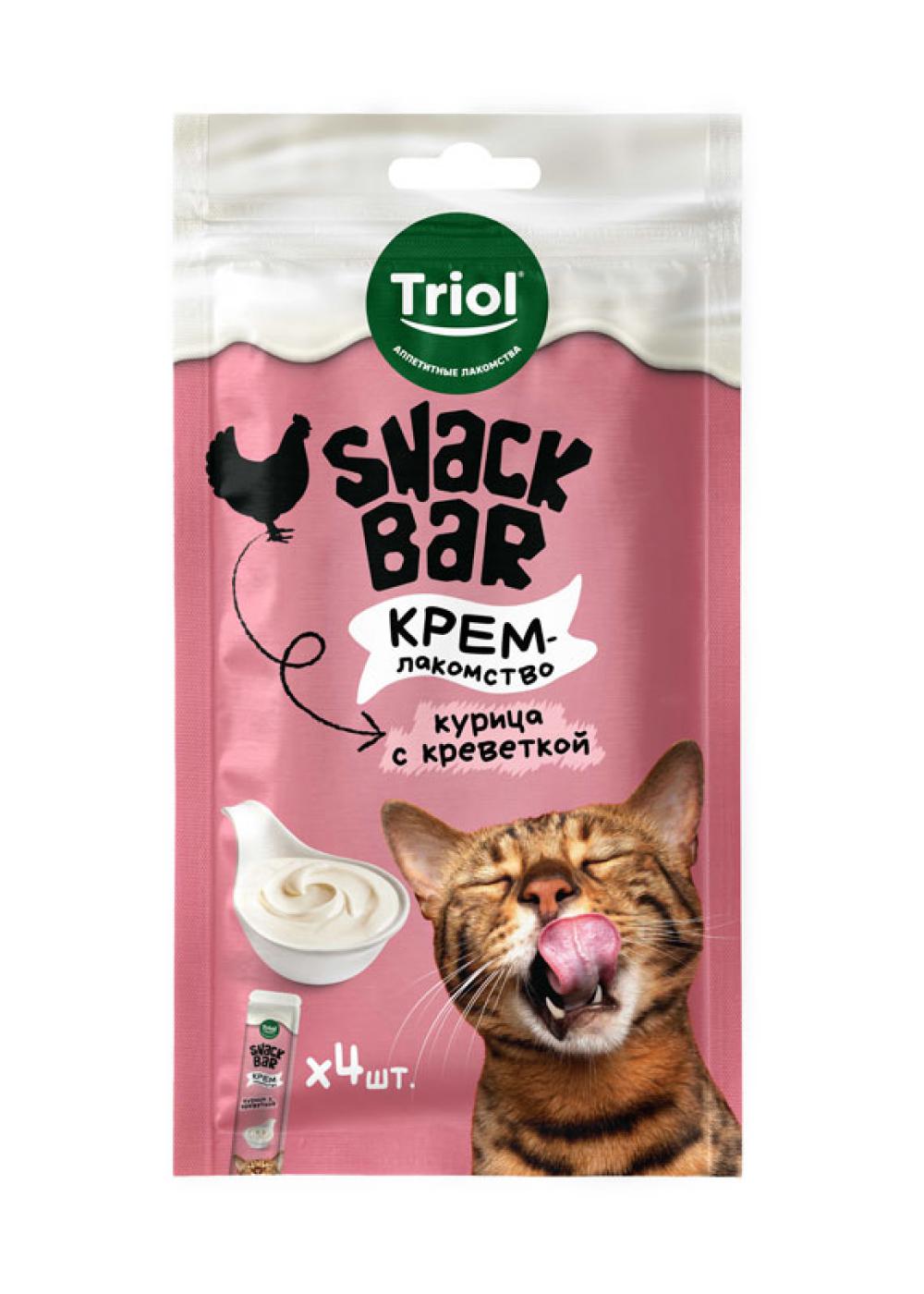 Лакомство для кошек &laquo;Крем из курицы с креветкой&raquo;, Snack Bar, Triol, 155 руб. (&laquo;Мокрый нос&raquo;)