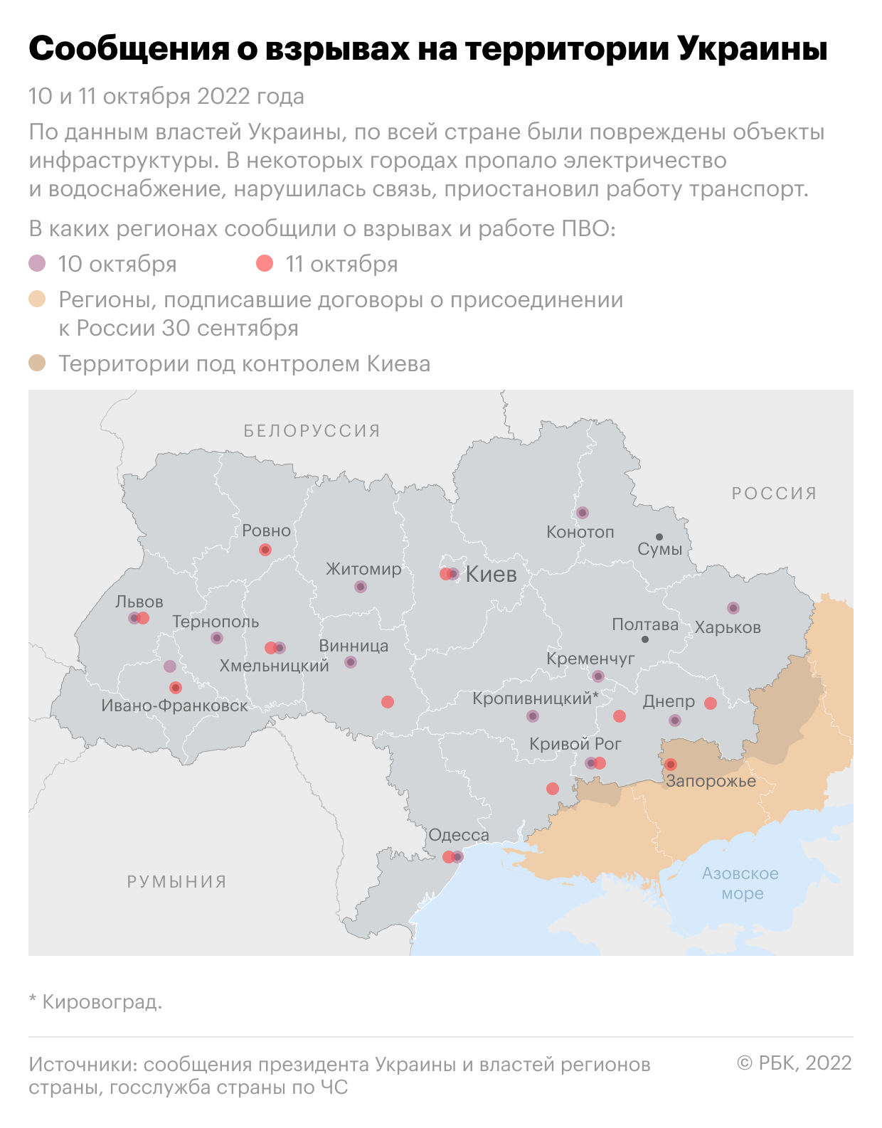 В Киеве и других городах заявили об ударах по критической инфраструктуре