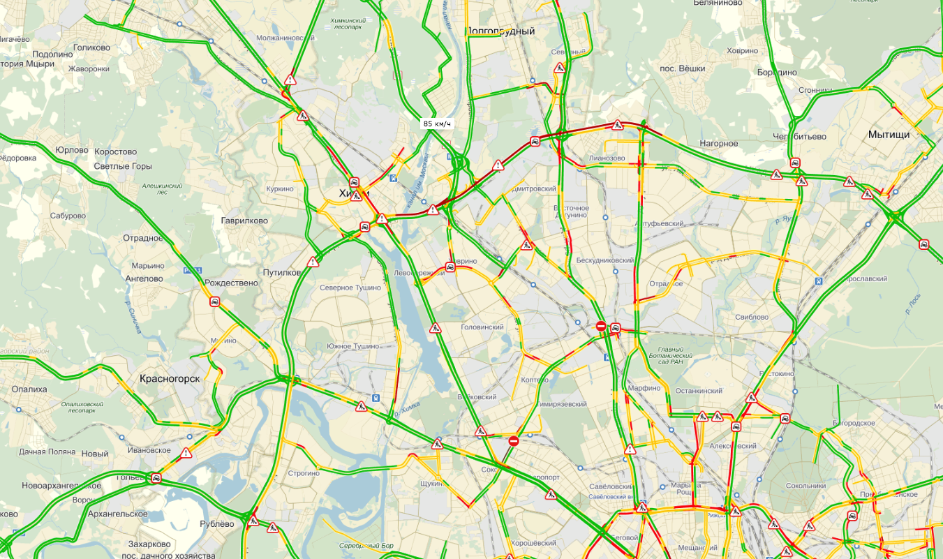 Карта пробок в москве сейчас мкад