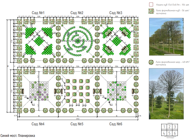 Планировка сада-трансформера на Синем мосту в 2025 году