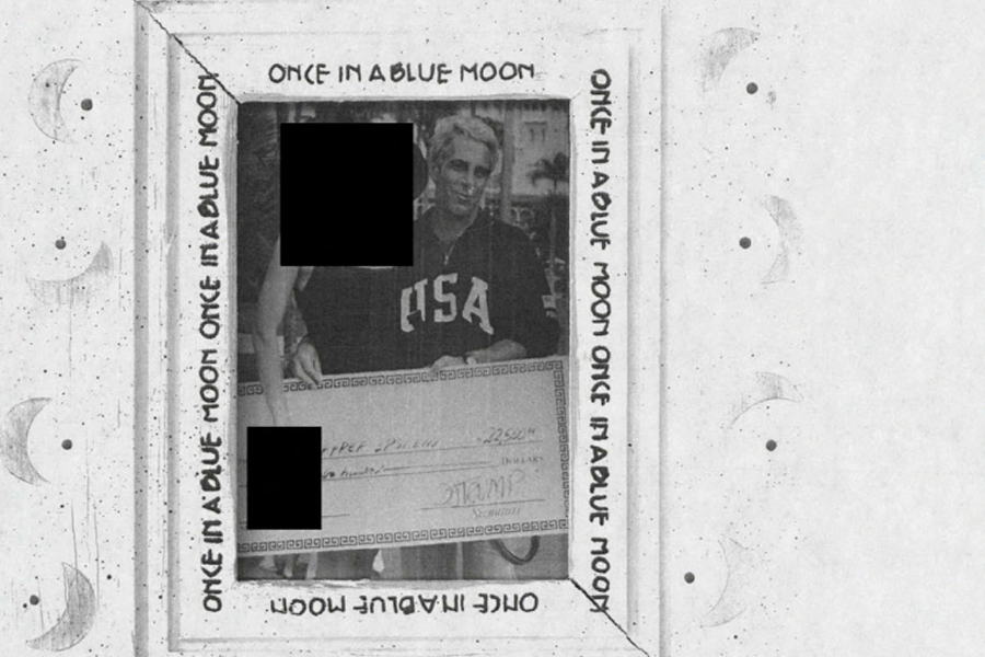 Джеффри Эпштейн с чеком от Трампа