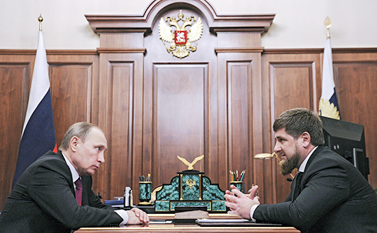 Президент России Владимир&nbsp;Путин и глава Чечни Рамзан Кадыров, декабрь 2015 года


