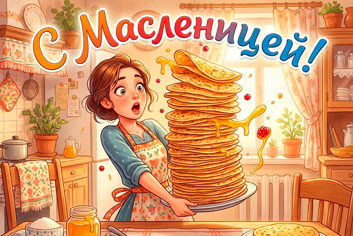 Открытки с Масленицей на 2026 год. 15 вариантов красивых поздравлений