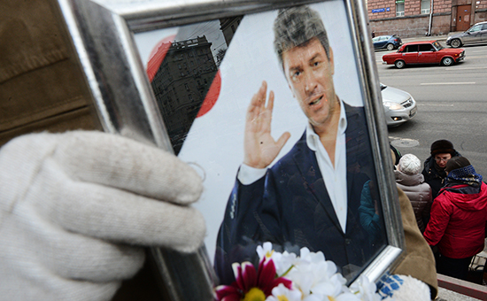 На церемонии прощания с политиком Борисом Немцовым, 2015 год