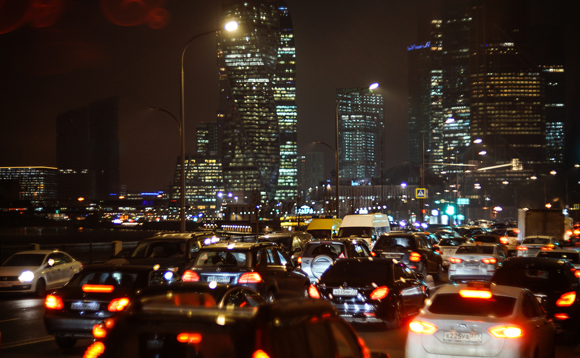 Пробки в Москве ночью