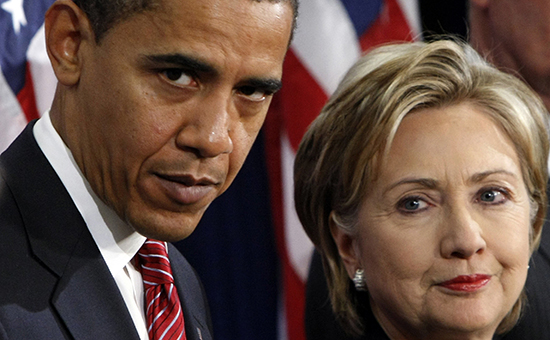 Президент США Барак&nbsp;Обама и кандидат в президенты США от Демократической партии Хиллари Клинтон


