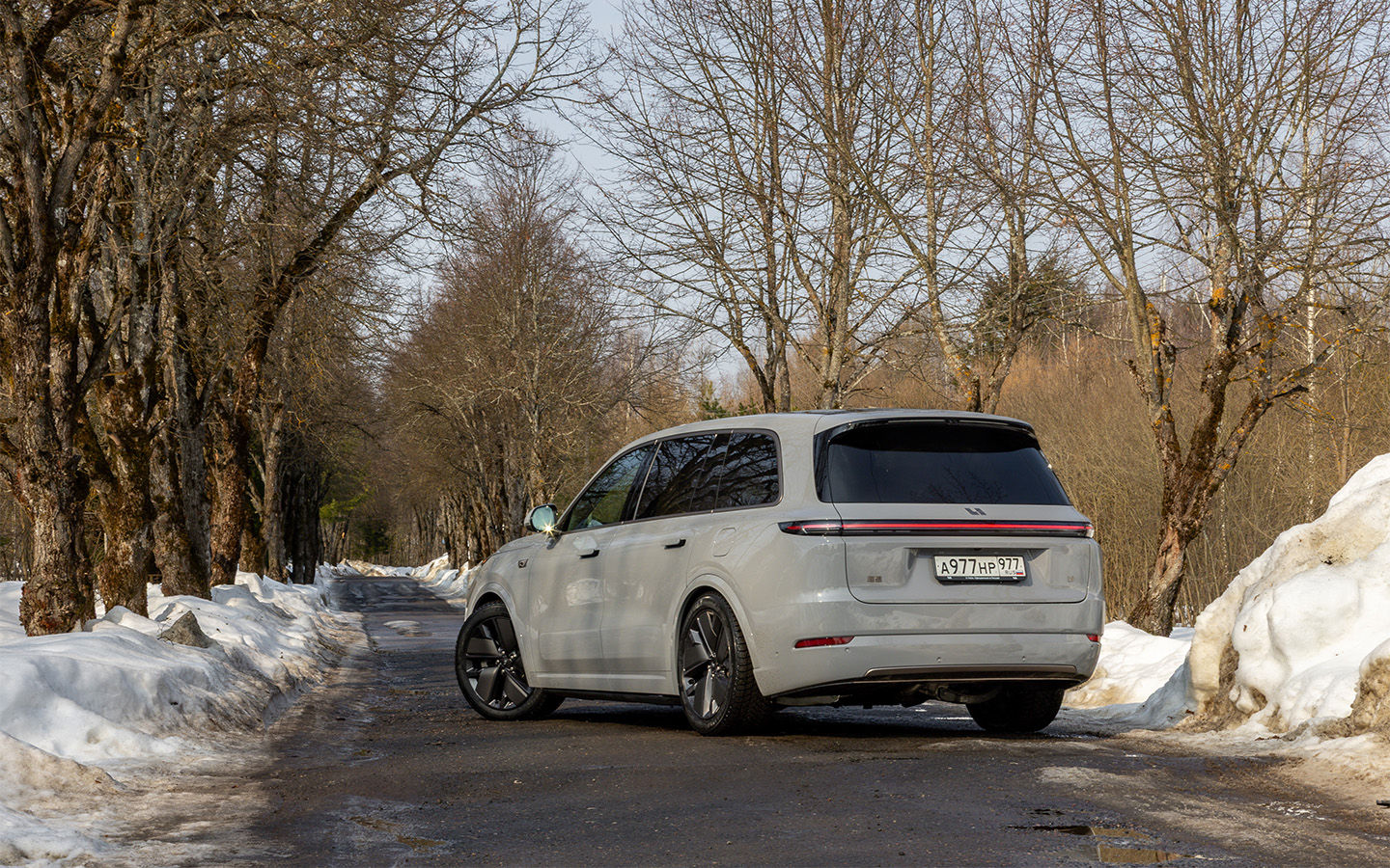 На выбор есть два дизайна колесных дисков: серебристо-серые и черно-серые. Размерность шин&nbsp;&mdash;&nbsp;265/45 R21