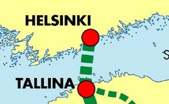 Маршрут будущего тоннеля между Хельсинки и Таллином