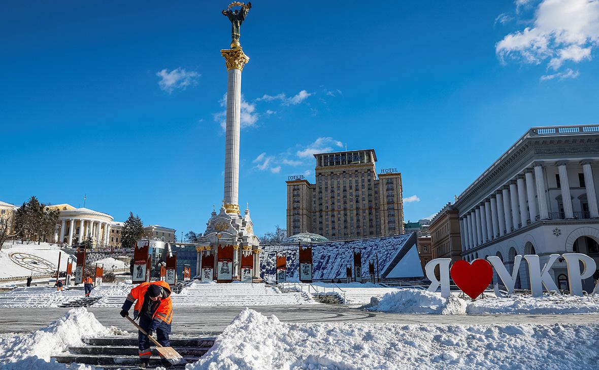 Площадь&nbsp;Независимости в Киеве, Украина, 17 февраля 2025 года