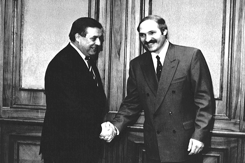 Геннадий Селезнев&nbsp;и президент Белоруссии Александр Лукашенко в Минске в 1997 году
&nbsp;
