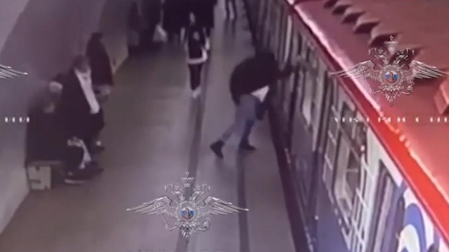 В Москве задержали разбившего стекло вагона метро мужчину