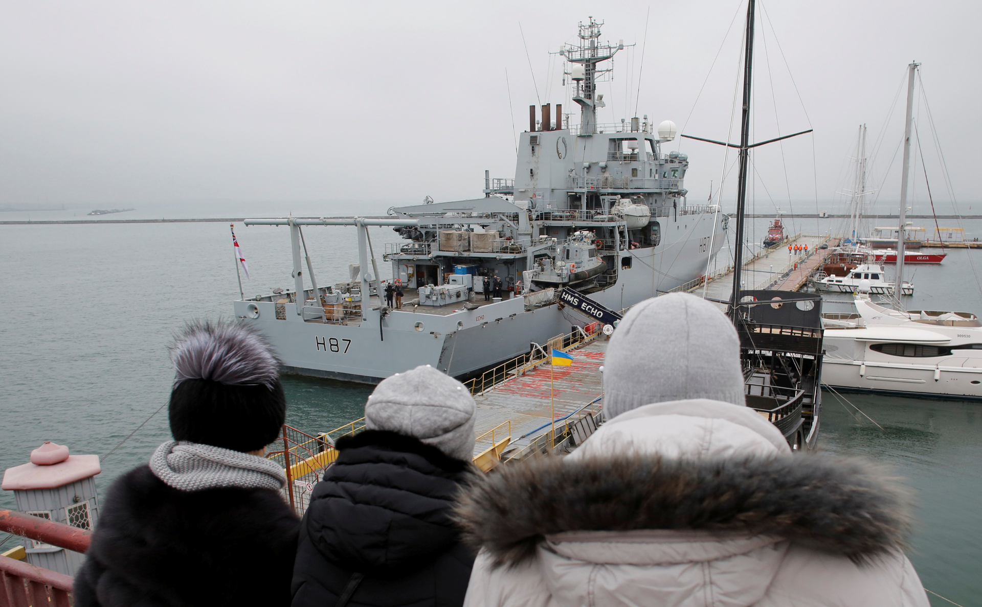 Британский корабль HMS Echo в порту Одессы. Декабрь 2018