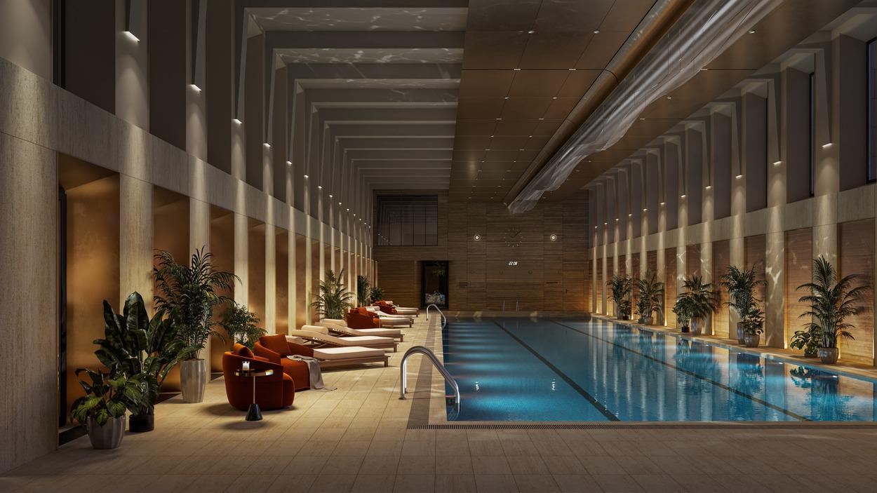 25-метровый бассейн в фитнес-комплексе