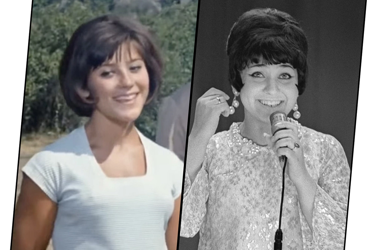 Наталья Варлей в фильме «Кавказская пленница, или Новые приключения Шурика» в 1967 году и Аида Ведищева в 1972 году