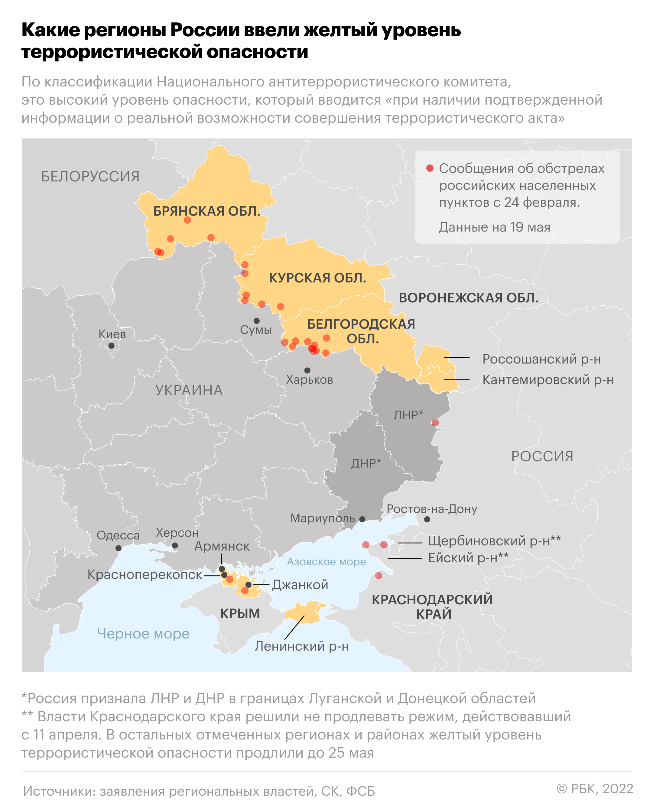 Карта конфликта на донбассе