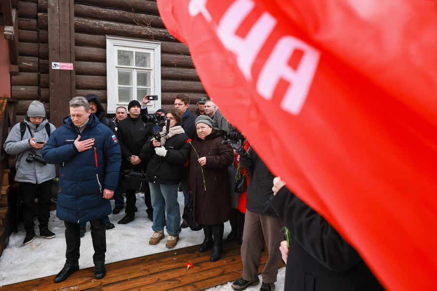 Георгий Филимонов во время открытия памятника Иосифу Сталину на территории филиала Вологодского государственного музея-заповедника &laquo;Вологодская ссылка&raquo;