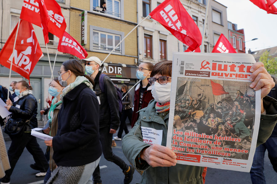 Демонстрация профсоюзов в Лилле, Франция