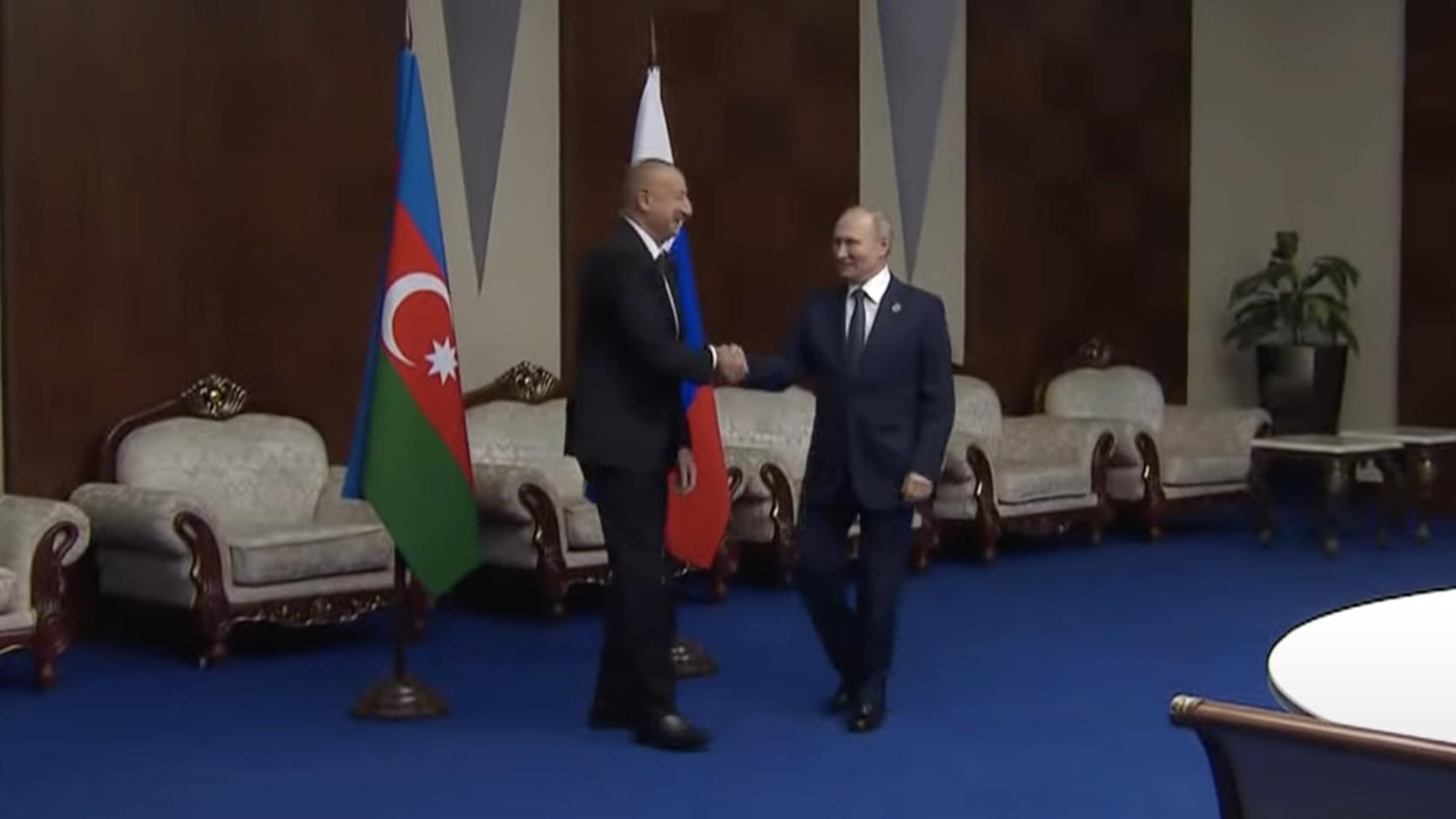 Переговоры Путина и Алиева на саммите в Астане. Видео