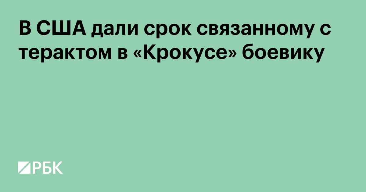 В США дали срок связанному с терактом в «Крокусе» боевику