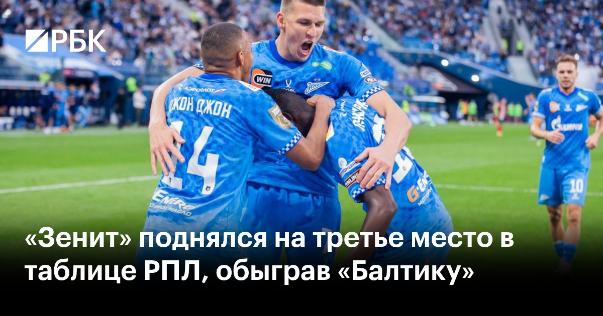 «Зенит» поднялся на третье место в таблице РПЛ, обыграв «Балтику»