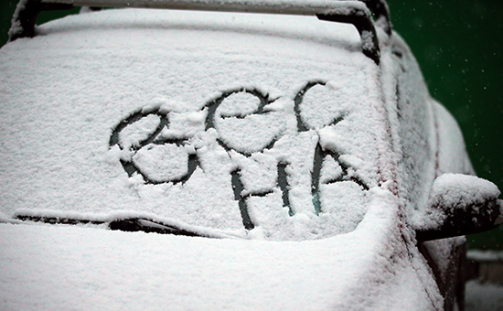 Снег на&nbsp;автомобиле. Москва, 20 апреля 2015&nbsp;года
