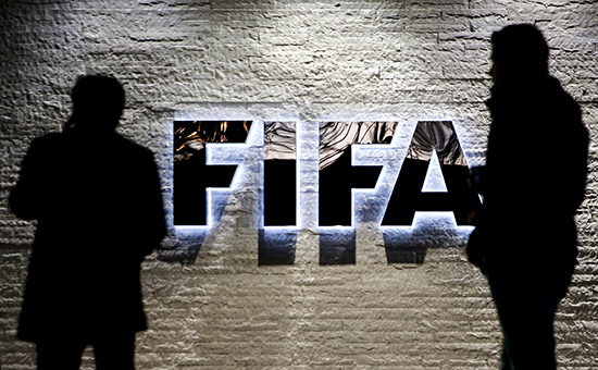 Логотип ФИФА в&nbsp;главном офисе в&nbsp;Цюрихе


