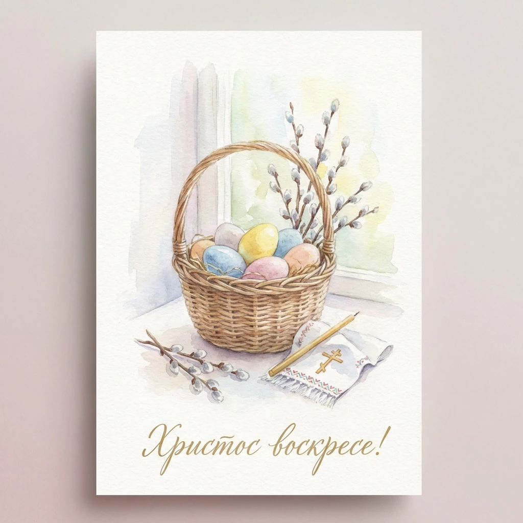 Открытки с Пасхой-2026 для родных и близких