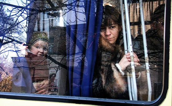 Эвакуация мирных жителей из&nbsp;Донецка