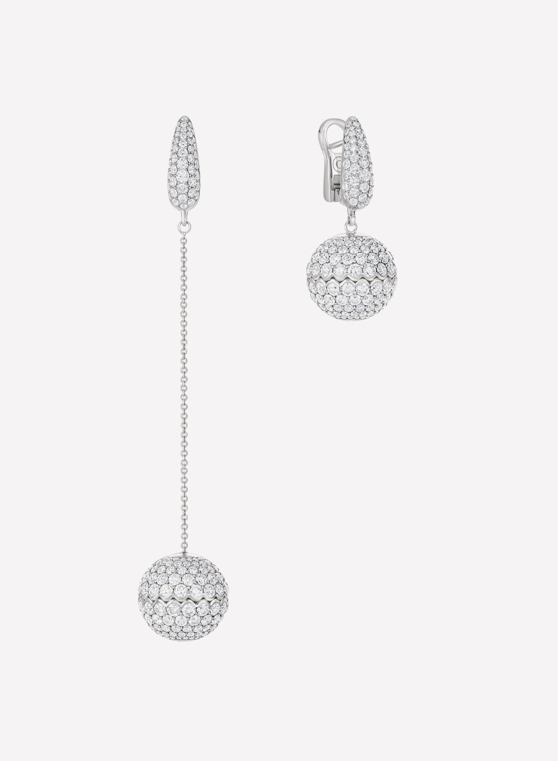 Серьги, белое золото, бриллианты, Chamovskikh