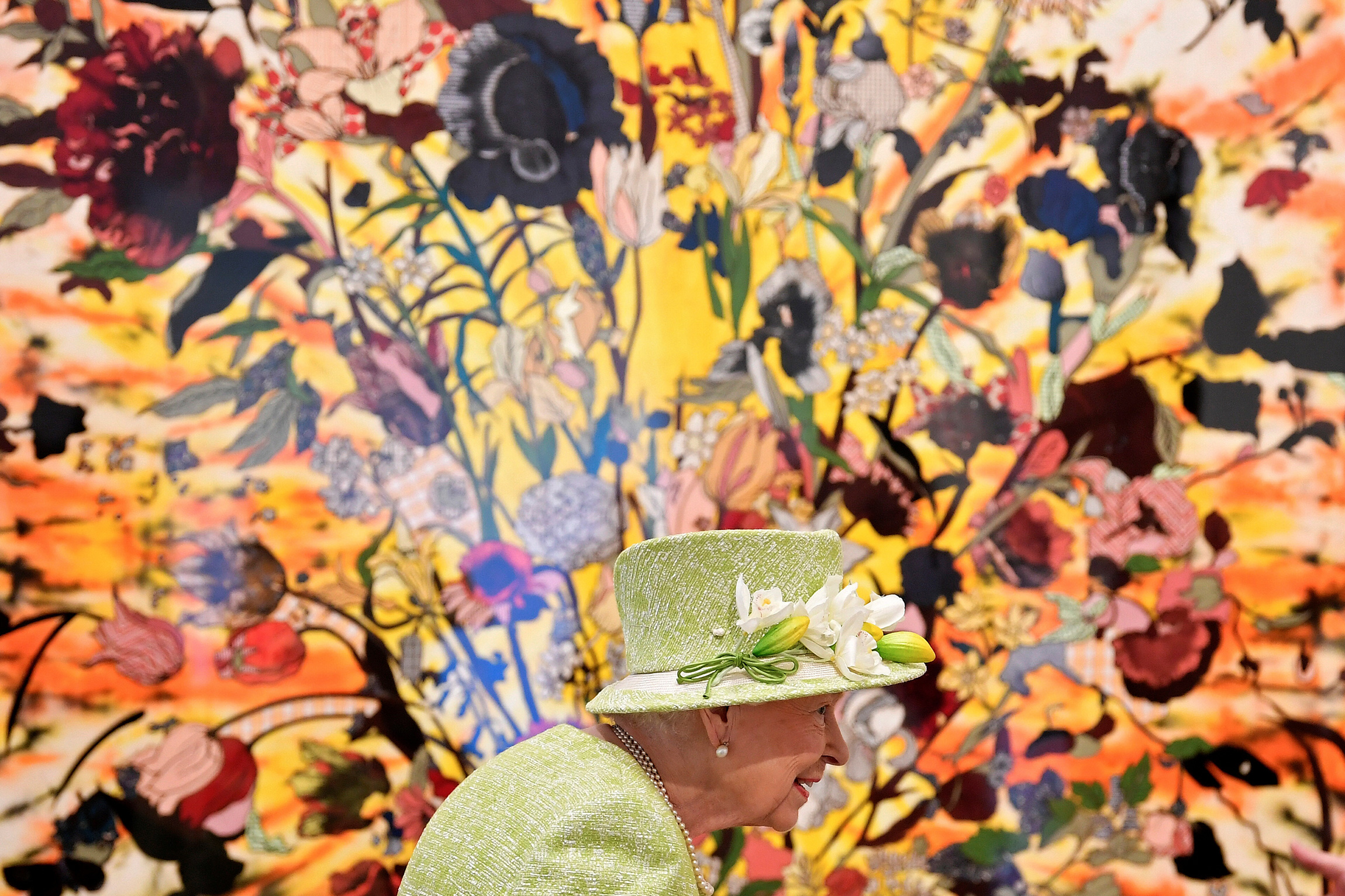 Королева в выставочном зале галереи современного искусства Hauser &amp; Wirth в Сомерсете, 28 марта 2019 года