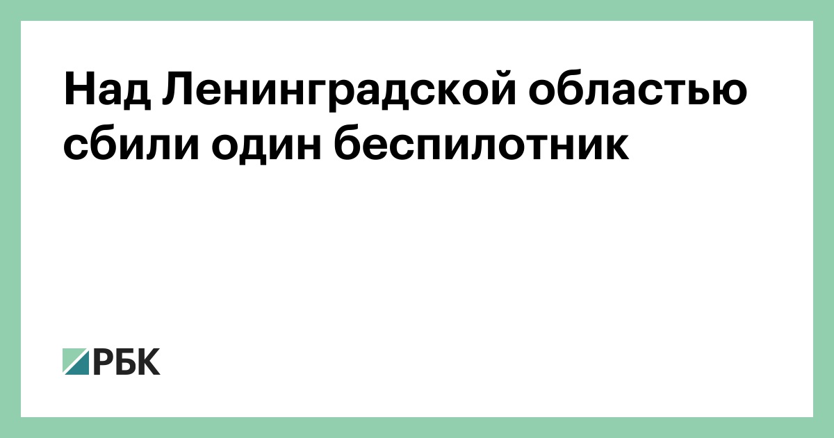 Над Ленинградской областью сбили один беспилотник