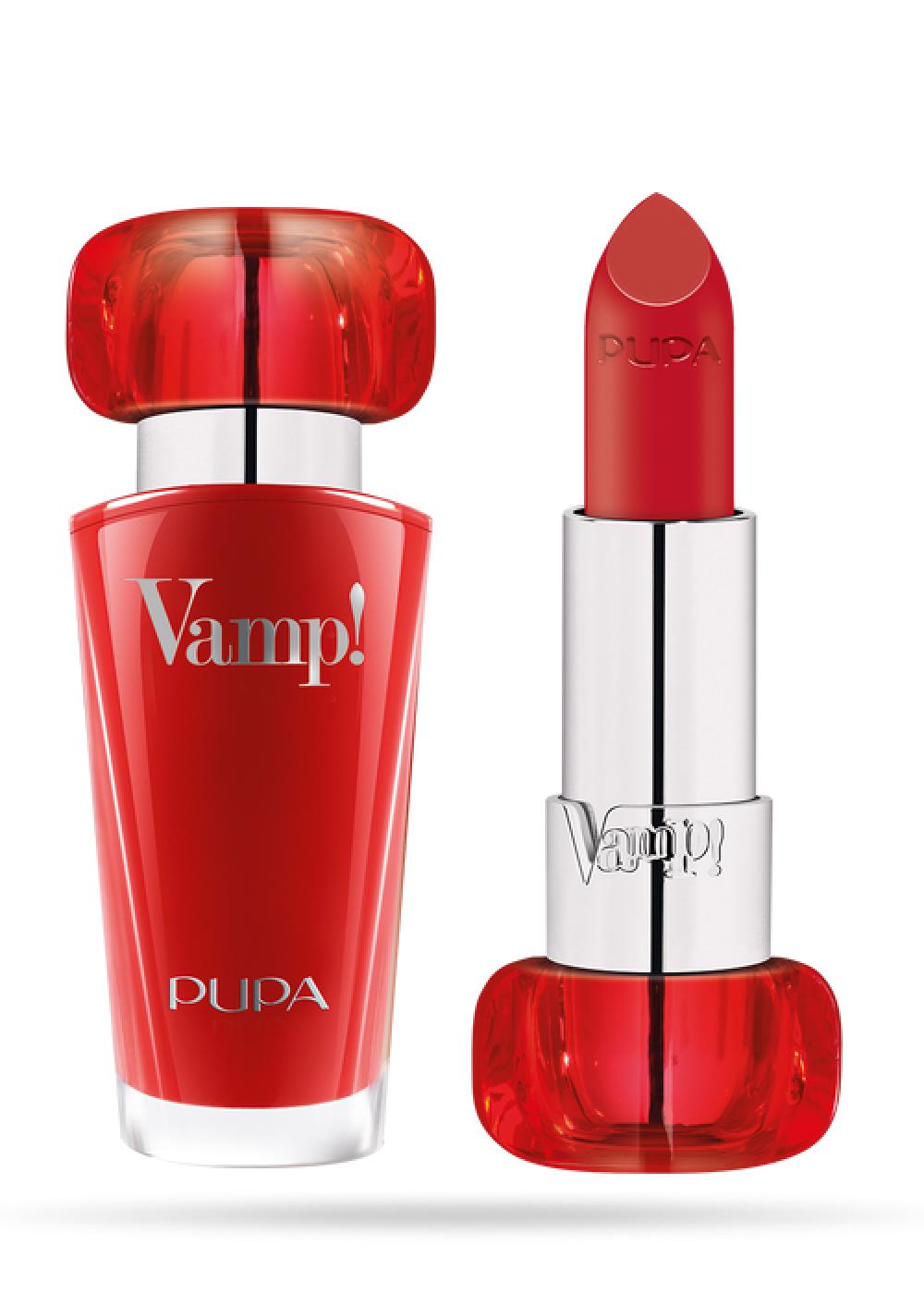 Губная помада для объема VAMP! Lipstick, оттенок 303 iconic red, Pupa, 1440 руб. (Lamoda)