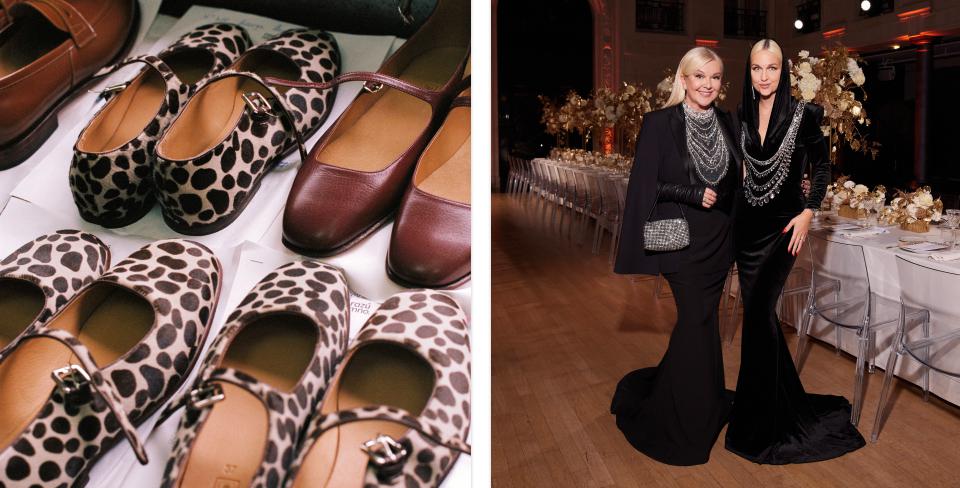 Слева: обувь бренда Razumno. Справа: Юлия и Дарья Янины